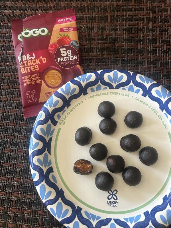 菓子 pg Mixed Berry | GOGO® PB&J Stack'd Bites with 5g Protein | GoGo SqueeZ®