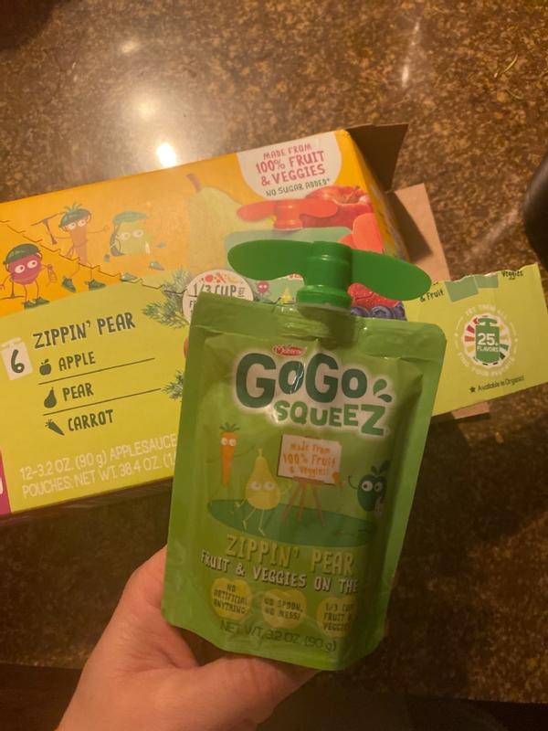 GoGo squeeZ Fruit & VeggieZ, Variety Pear/Berry, 3.2oz 12 Pack
