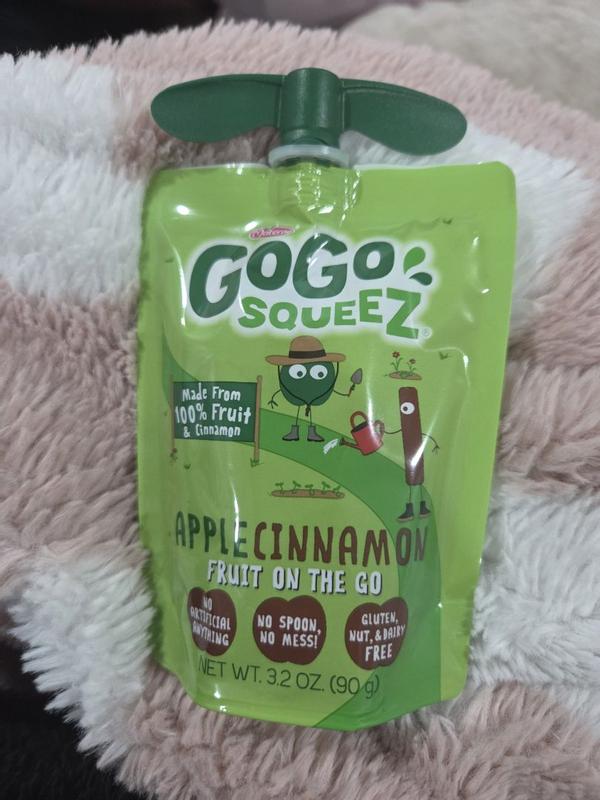 GoGo squeeZ No Sugar Added Apple Cinnamon Applesauce Pouches, 3.2