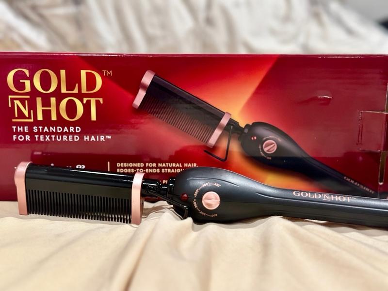 Gold n hot electric straightening comb best sale