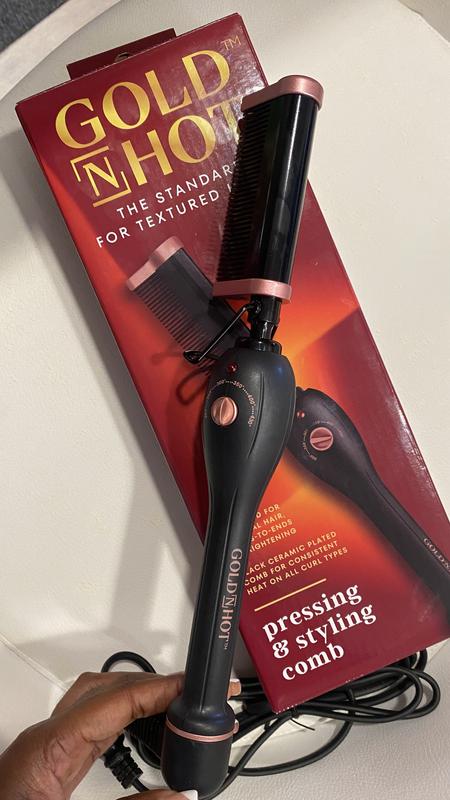 24k Gold Golden Hot Straightening Comb SHEGLAM HAIR Sleek Chic 3D