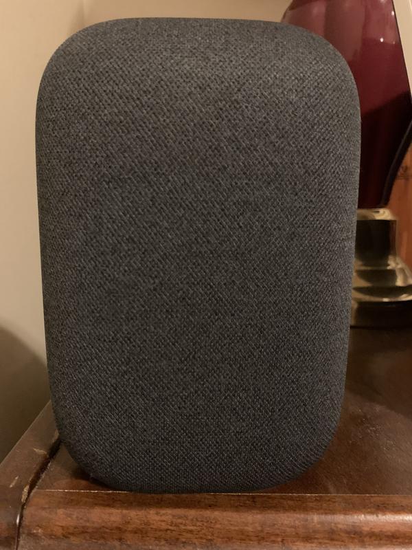 My new Google Nest Audio jamming in my bedroom