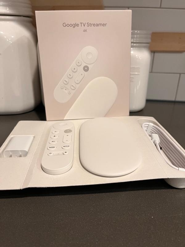 Google TV Streamer (4K) with Voice Remote - Porcelain GA05662-US
