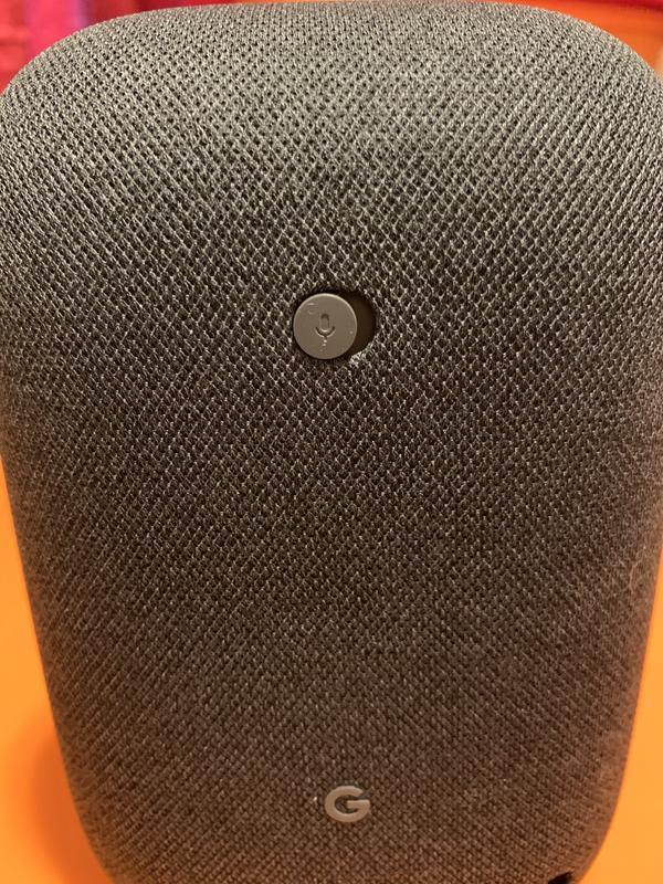 This is my new Google Nest Audio with the microphone on the back where you can turn on/off