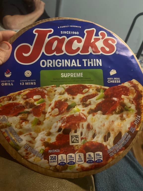 Jack's Frozen Pizza, Original Thin Crust Supreme Pizza, 12in