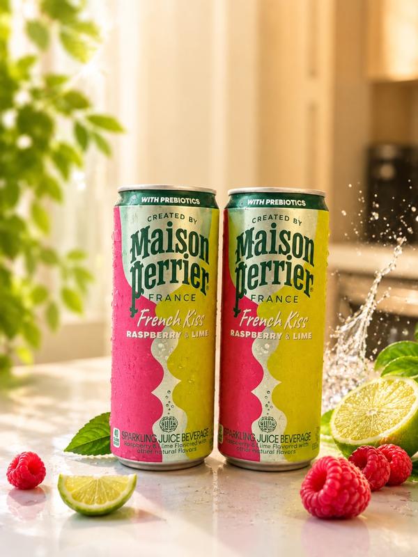 French Kiss Flavored Water Raspberry & Lime | Maison Perrier®
