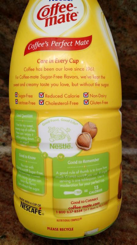 Nestle Coffee Mate Hazelnut Zero Sugar Liquid Coffee Creamer