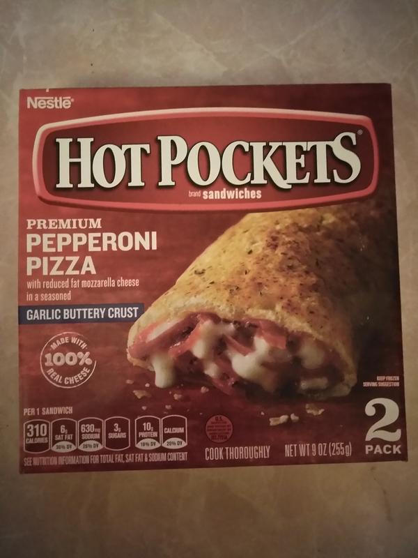 Hot Pockets Pepperoni Pizza Stuffed Sandwich Individual Wrap Calories