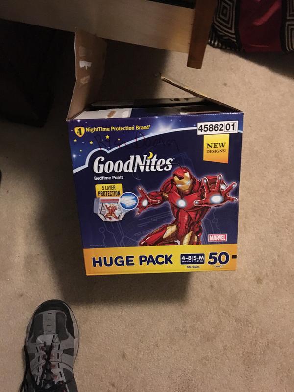 Goodnites Boys' Nighttime Bedwetting Underwear, Size XS (28-43 lbs), 44 Ct
