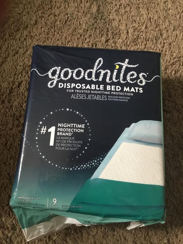 Goodnites Disposable Bed Pads For Nighttime Bedwetting, Non-Slip - 9 pack