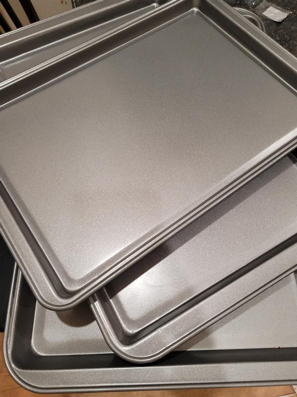 GoodCook Everyday Nonstick Steel 3pc Baking Sheet Set , 17 x 11, 15 x  10 and 9 x 13, Gray - GoodCook