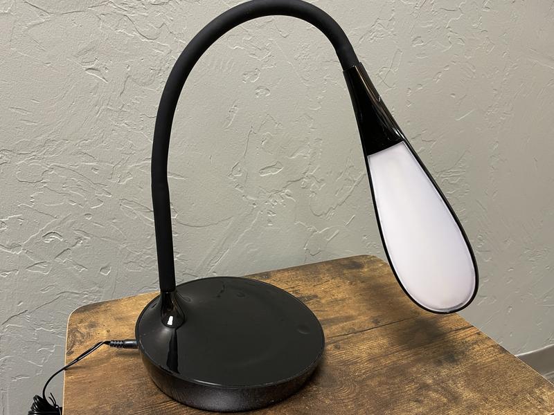 OttLite Shine LED Desk Lamp 8.1-in Black Touch Desk Lamp with Plastic Shade  in the Desk Lamps department at