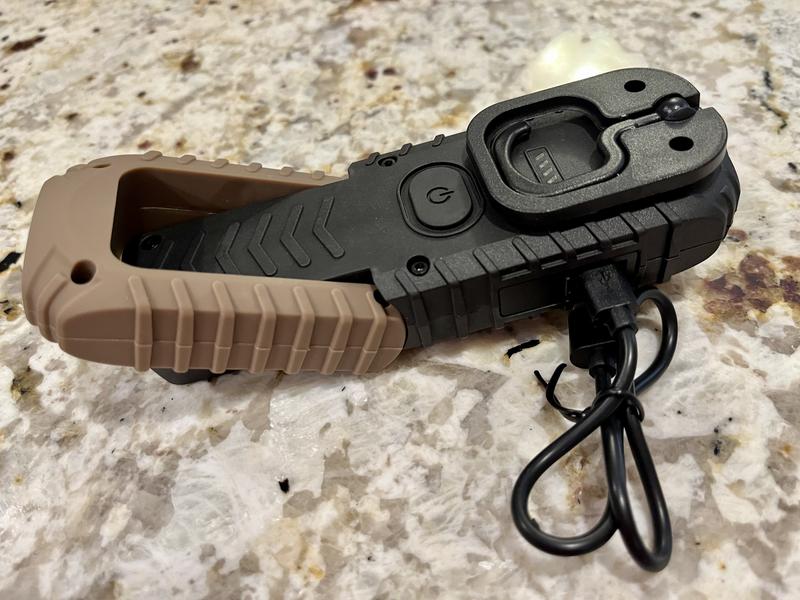 Light with charger attached.