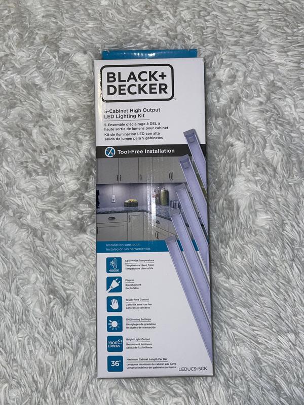 BLACK+DECKER 9 in. LED 4-Bar Tool-Free Under Cabinet Lighting Kit
