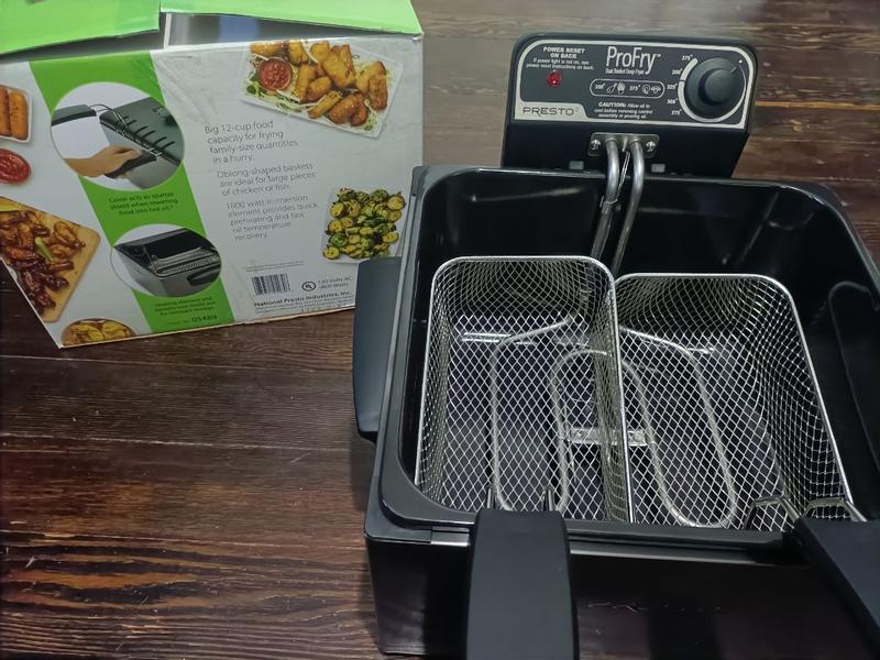 Presto Black Stainless Steel Dual Basket ProFry Deep Fryer