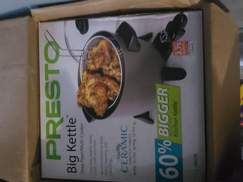 Presto 06026 New Big Kettle Ceramic Deep Fryer & Multi-Cooker - 1 Each