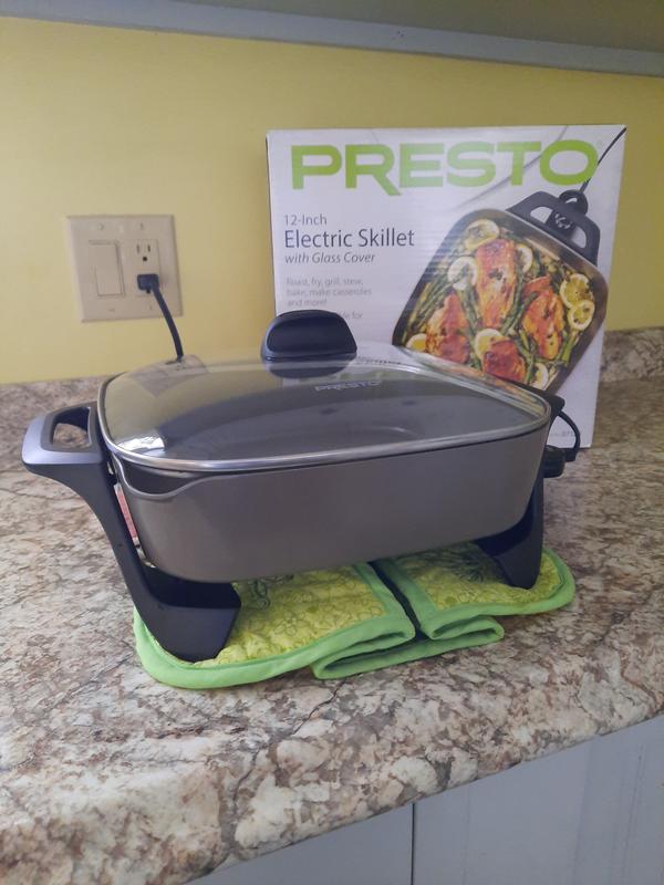 Presto 12-inch Ceramic Electric Skillet with Glass Cover, 07120 presto  electric fry pans nonstick with lid - AliExpress
