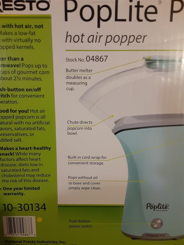 Presto Poplite Hot Air Corn Popper RedClear - Office Depot