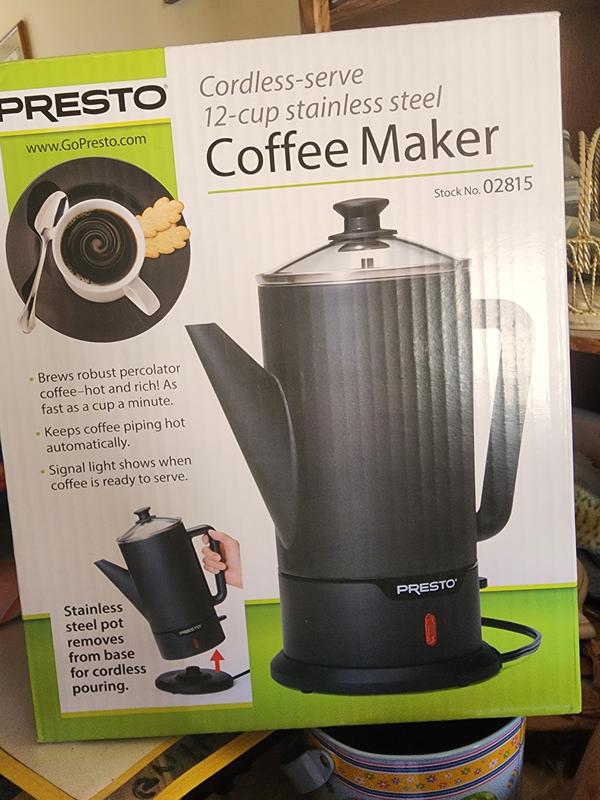  Presto 12-Cup Stainless Steel Coffee Percolator : Everything  Else