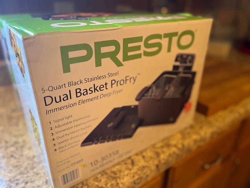 Presto stainless steel discount dual basket profry