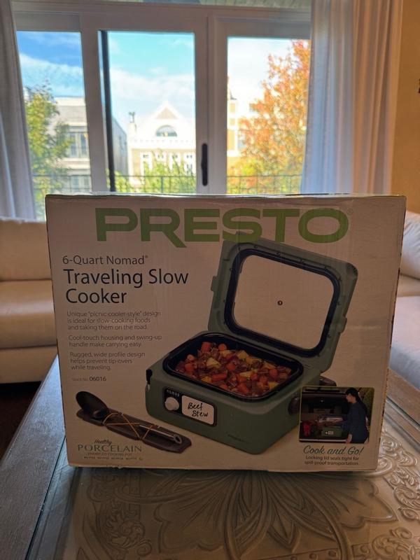 Presto 6-Quart Nomad® Traveling Slow Cooker, Green 06016 