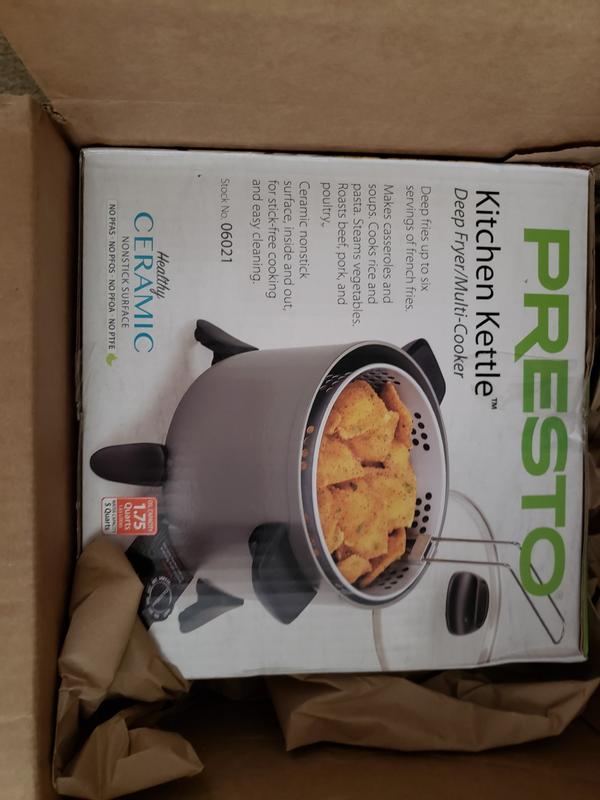 Presto Kitchen Kettle Ceramic Deep Fryer/Multi-cooker, 06021 New