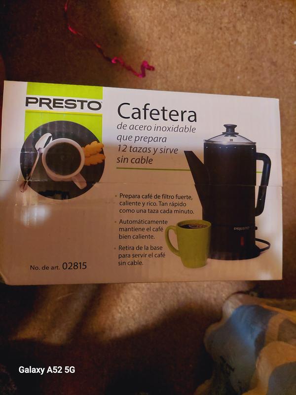 Presto 2 To 12 Cup Stainless Steel Electric Coffee Percolator - Kellogg  Supply
