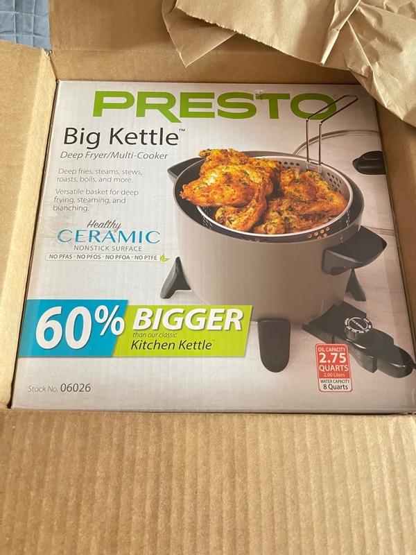 Presto Kitchen Kettle Ceramic Deep Fryer/Multi-cooker, 06021 New
