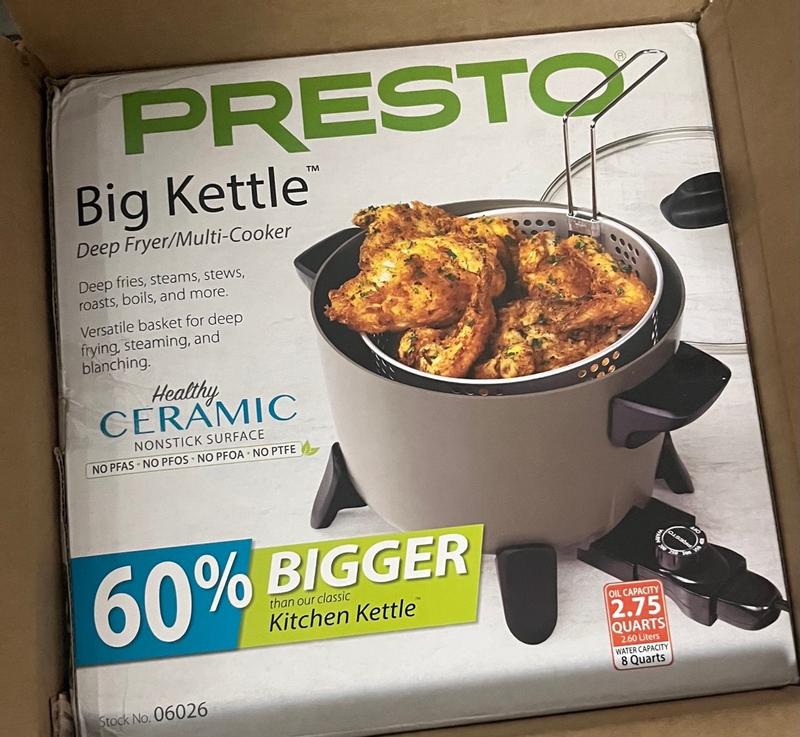 Presto 06026 New Big Kettle Ceramic Deep Fryer & Multi-Cooker - 1 Each