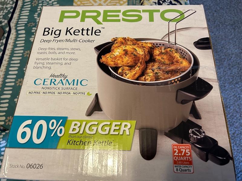 Presto 06026 New Big Kettle Ceramic Deep Fryer & Multi-Cooker - 1 Each