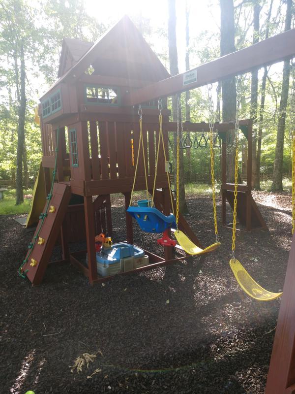 Gorilla Playsets Captain's Fort Residential Wood Playset With Slide In