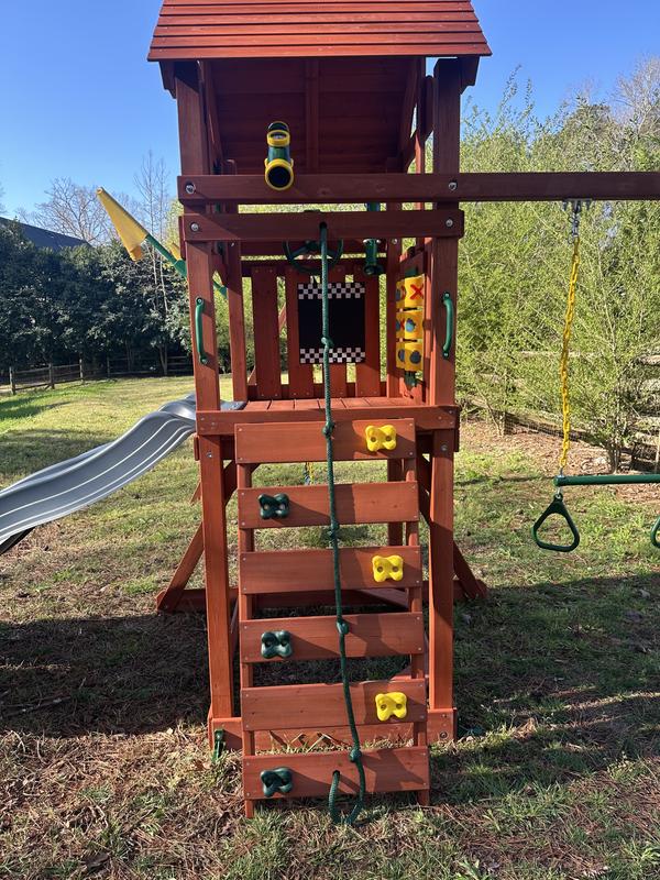 ZENSTYLE Double Metal Swing Set w/2 Saucer Seats, Seesaw