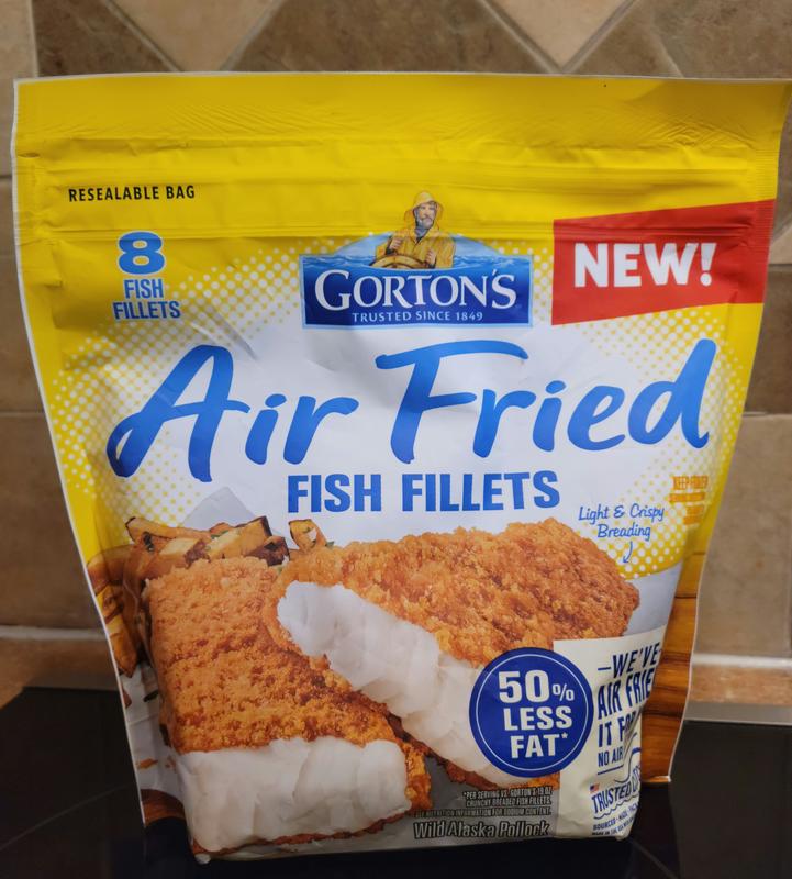 Gorton s Air Fried Fish 100% Whole Fillets, Wild Caught Fish, Frozen, 8  Count, 15.2 Ounce Resealable Bag