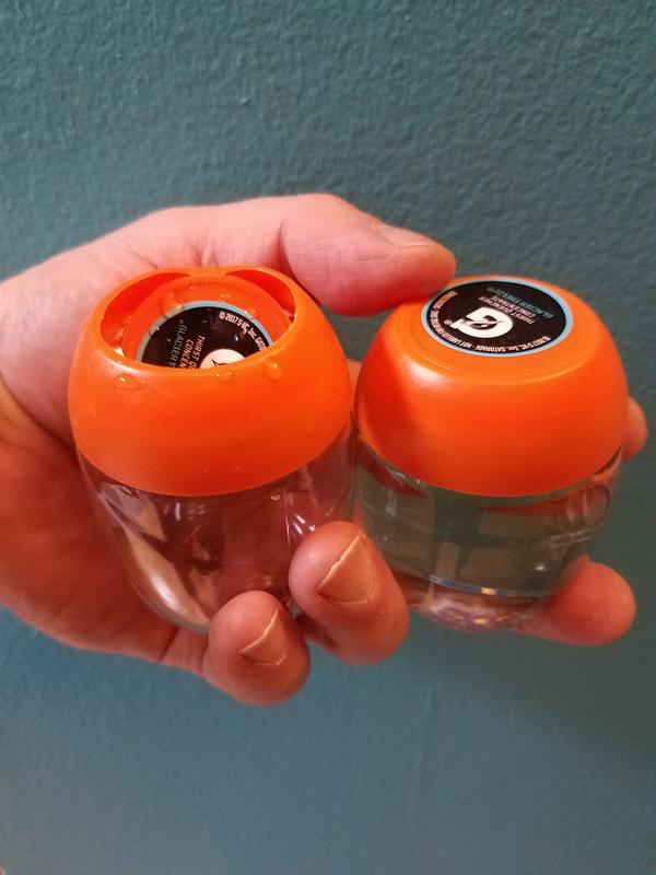 pods are small and easier to carry 2 pods makes a large bottle