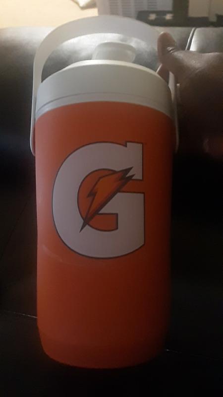 GATORADE 64 oz Cooler Water Bottle Jug White Orange Handle NEW 52000047097