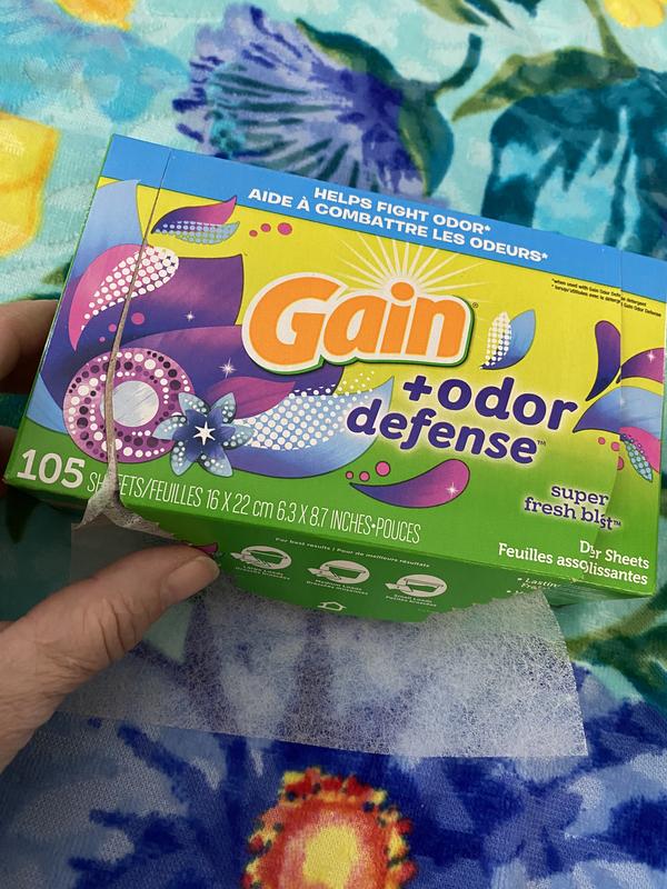 Gain Odor Defense Super Fresh Blast Scent Dryer Sheets (240-Count)  003077205048 - The Home Depot