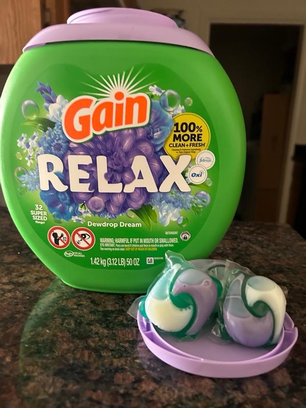 Buy Gain Super Flings Laundry Detergent Pacs, Dewdrop Dream Scent, 50 oz,  32 ct from Dollar General