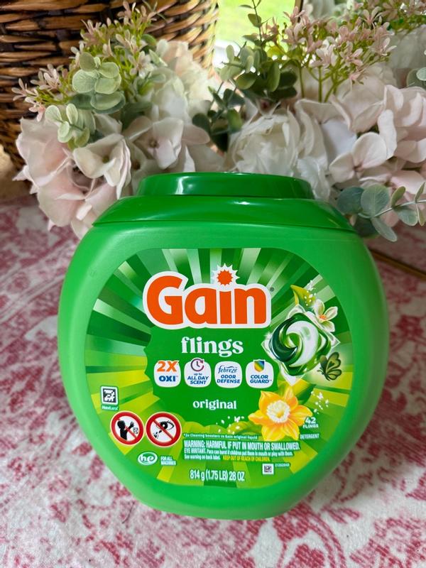 Buy Gain Flings Laundry Detergent Pacs, Original Scent, 14 ct from