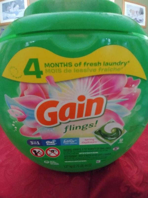 Gain flings Laundry Detergent Soap Pacs, HE Compatible, 60 ct, Long Lasting  Scent, Spring Daydream