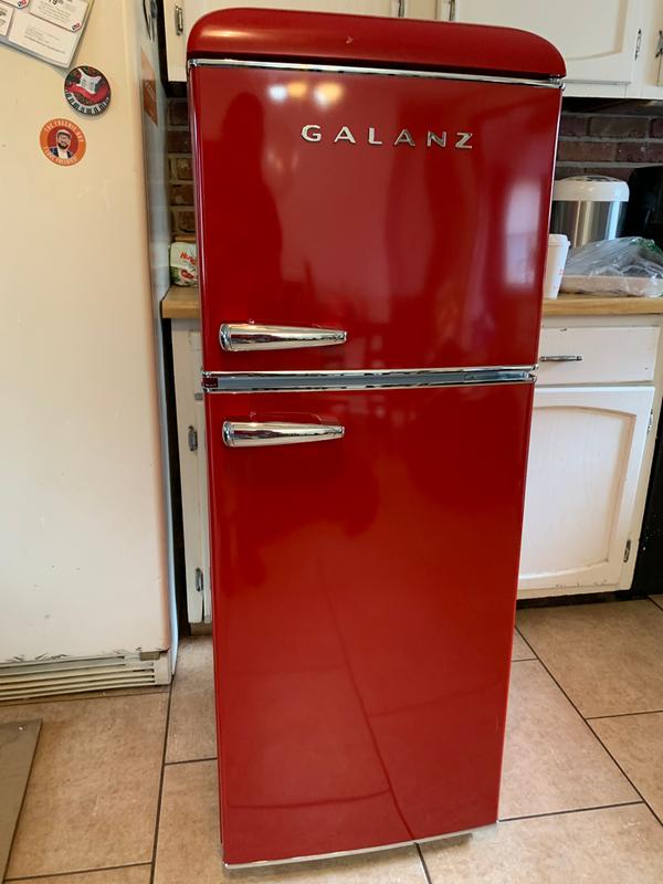 Galanz Retro 10-cu ft Counter-depth Top-Freezer Refrigerator (Vinyl Black)  ENERGY STAR in the Top-Freezer Refrigerators department at