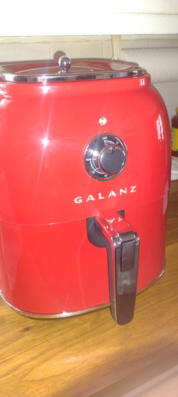 Galanz Retro Blue Air Fryer - Oil-less, Removable Fry Basket, Knob