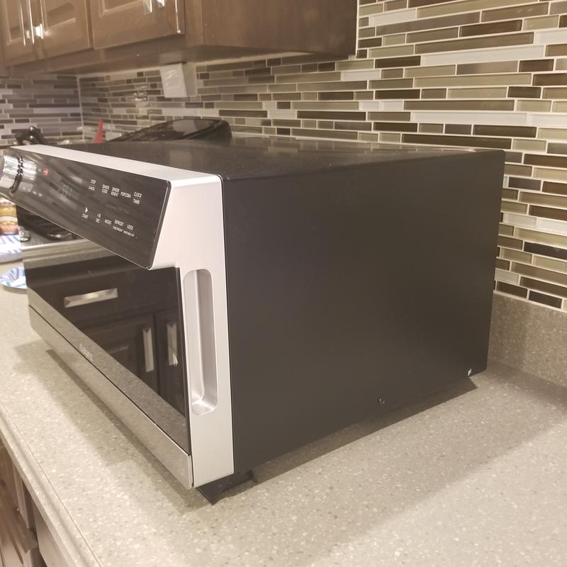 Side view on counter