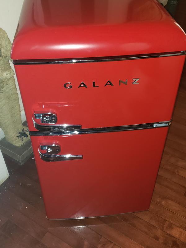 Galanz 3.1 Cu. ft. Retro Mini Fridge Red with Dual Door True