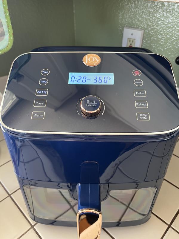 JOY Kitchen Navy Blue Air Fryer with Removable Fry Basket, Digital Control,  6 Cooking Settings, ETL Listed, 1350W, Dishwasher Safe in the Air Fryers  department at