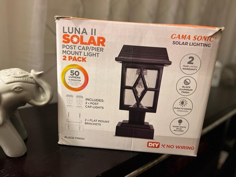 Gama Sonic 2-Pack Plantern 36x Brighter (43.2-Lumen) 1-Watt Black Solar LED Path Light