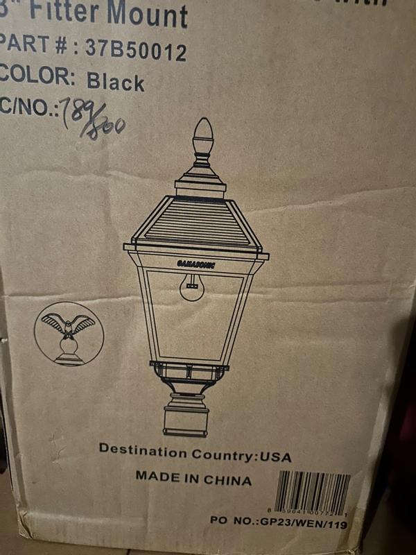 Imperial Bulb Solar Post Light | Trapezoidal Solar Panels & 3