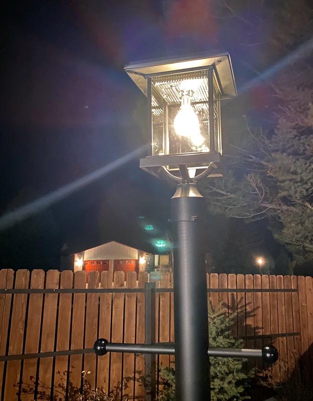 Gama Sonic Aspen II Solar Post Light with 3” Fitter – 250 Lumen