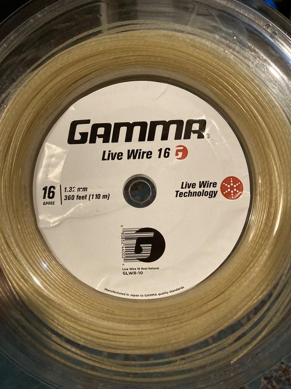 Gamma Live Wire XP 17G Tennis String Reel Natural, Gamma Multifilament  String