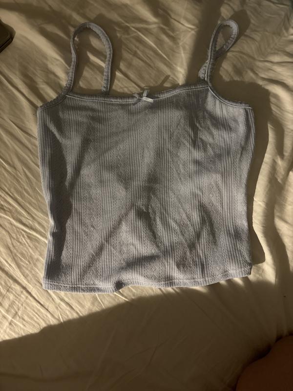 Cropped Pointelle Cami Greys