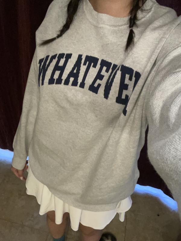 Long Sleeve Jacquard Sweater Gray Garage